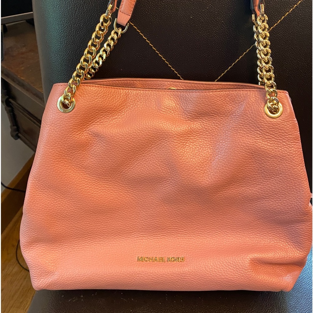 Michael Kors leather large chain shoulder tote